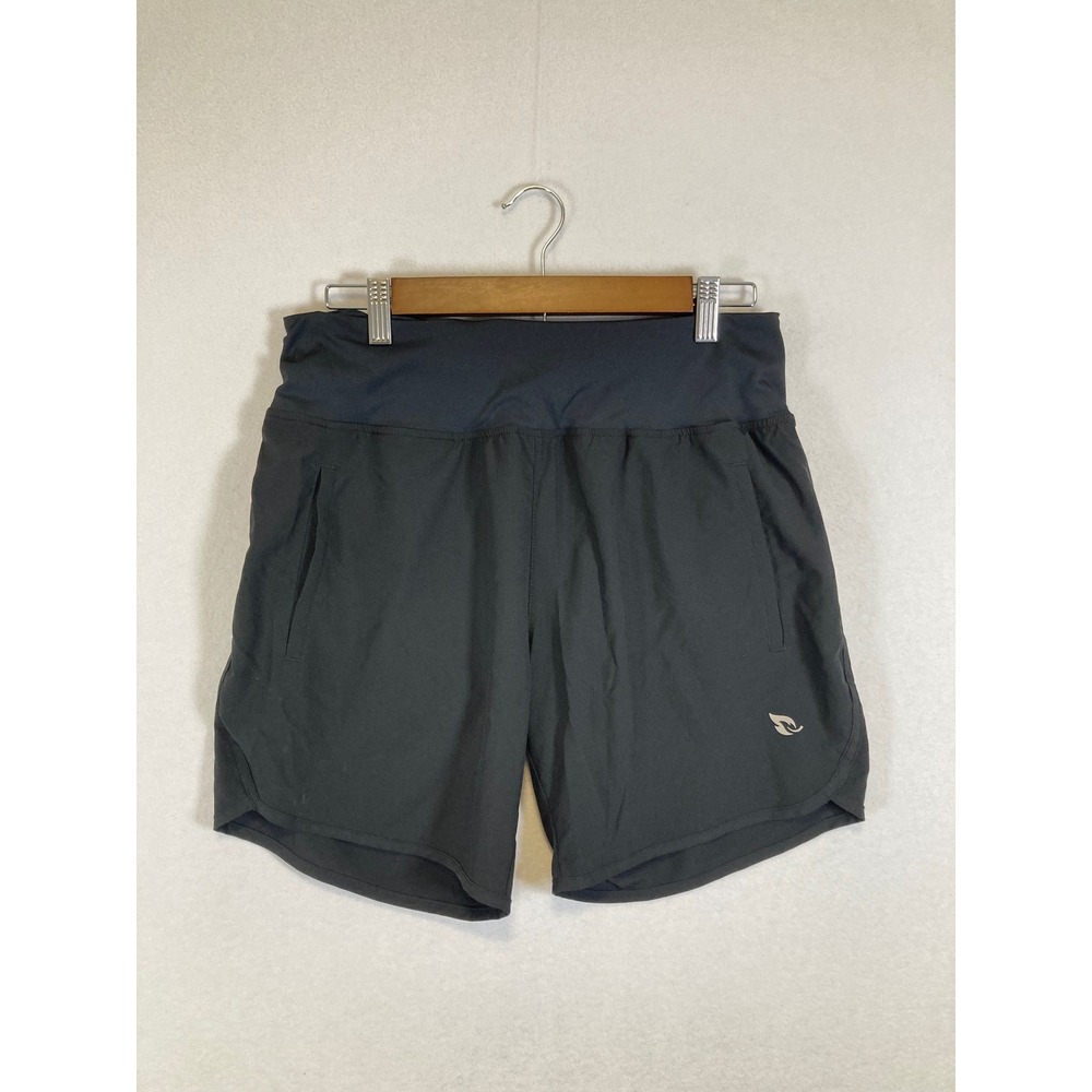Athletic Baleaf Mens Medium Black Lined Running Shorts Zipper Pocket Workout‎